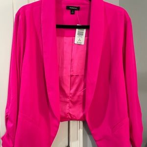 Torrid neon pink crop blazer